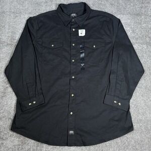Rugged Wear Shirt‎ Men's XXL Black Long Sleeve Button Up Pockets RW Workwear